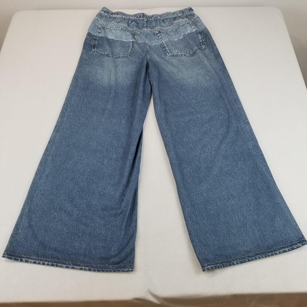 Miramar Sweatpant Jeans Womens Medium NWT Blue Wide Leg High Rise Soft Stretch - Picture 2 of 11